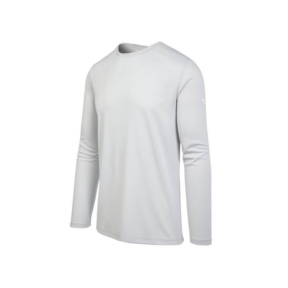 Mens Mizuno Long Sleeve T-Shirts Grey Philippines (GILMCB750)